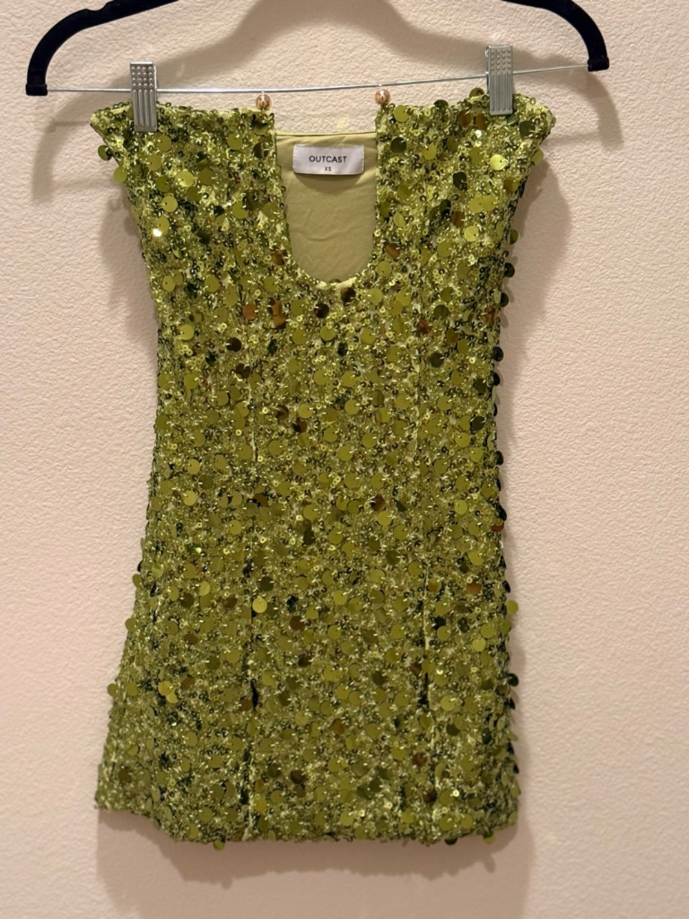 Outcast Women's Lime Green Sequin Mini Dress